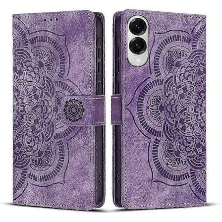 Frosted Læder Etui til Mandala Emed Retro Telefon Lilla(FQ)