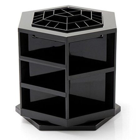 Smink Kosmetisk Box Svart Kosmetisk Stativ 360 Grader Roterbar Organizer