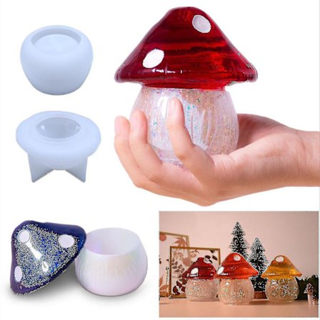 Silikoneform DIY krystal dråbe limform svampe krukke opbevaringsboks