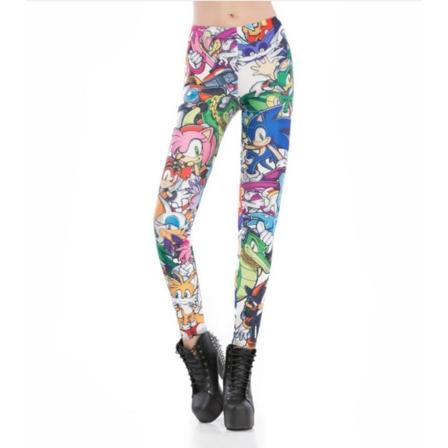 Leggings med tuffa tecknade figurer MultiColor L