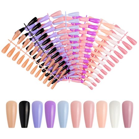 240 st Mixed Färgade Press-on Naglar Falska Naglar Långa Ballerina