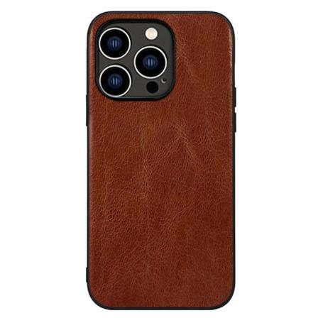 Iphone 14 Pro Crazy Horse Texture Protective Skal - Brun Brun