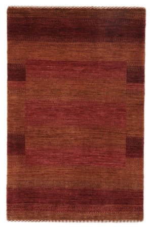 Anudada A Mano Loribaft Fine Alfombra 80X125 Oriental De Lana Rojo Oscuro/Negro Pequeño