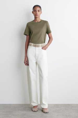 COS Women's Camiseta De Corte Limpio Regular Fit in Verde