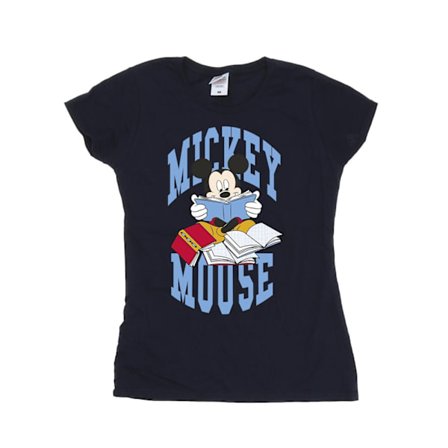 Disney Dam/Damer Musse Pigg Läser Böcker Bomulls T-shirt