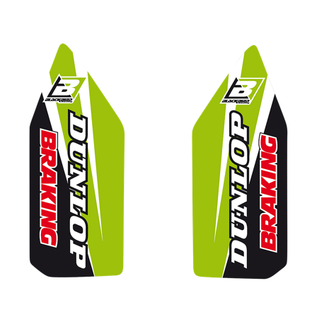 Autocollants de Protection de Fourche Blackbird Dream 4 Vert-Noir-Blanc - Kawasaki KX 250 2019-2020