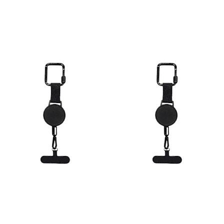 2X Infällbar Stöldskydd Telefonhållare Mobiltelefon Snodd Rem Smartphone Säkerhetslina med Bältesklämma Mobiltelefon Snodd