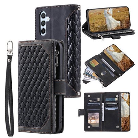For Samsung Galaxy A17 5G / A26 5G Zipper Wallet Case Rhombus Phone Cover