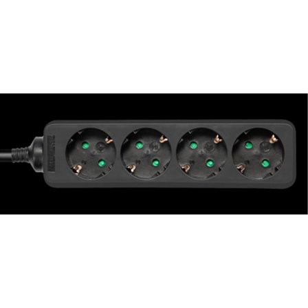 Deltaco Earthed power strip, 4xCEE 7/3, 1xCEE 7/7, child protected, 5m - Black