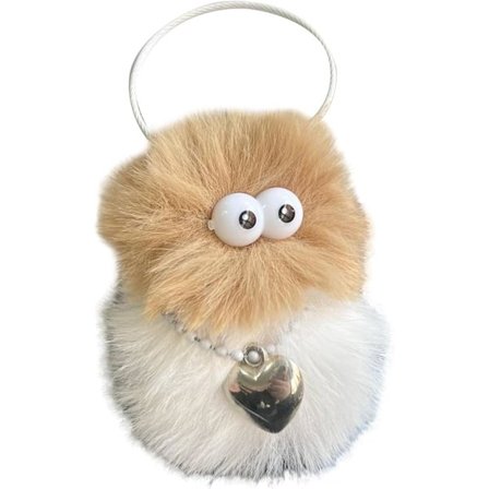 Kull nøkkelring anheng mote håndveske ornamenter tegneserie kullkule veske anheng plysj veske ornamenter fest daglig kull nøkkelring