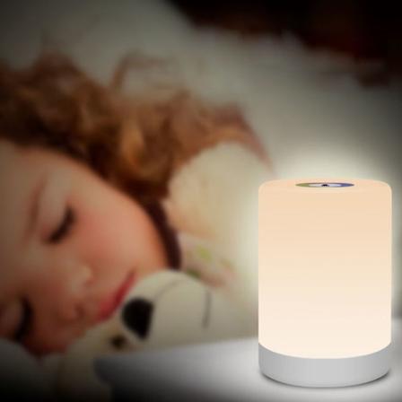 Syvfargede LED-barnelamper, berøringskontroll dimbar nattlampe, 2,4W babybatteripasslampe, nattlampe, USB-oppladbar lampe