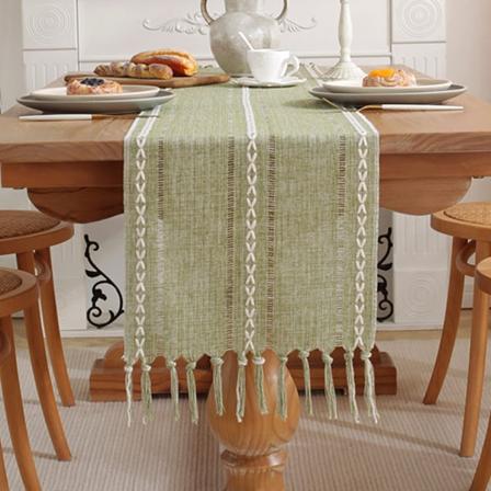 13 x 72 tuuman pitkä maalaistyylinen pöytäliina boho-tyyliin, käsintehty
