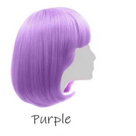 Korta bob-peruker neon party-peruker