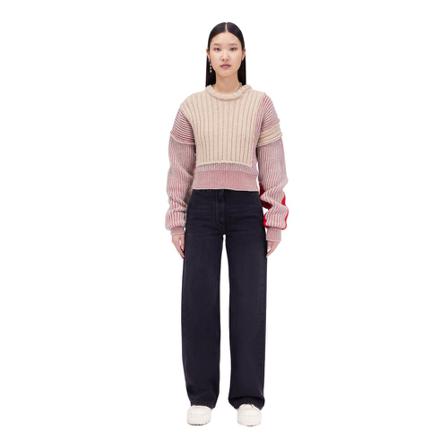 MM6 Maison Margiela, Pull Oversized Sleeves Beige, Dames, Maat:S