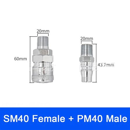Quick Connector Rapidities Pneumatisk Fitting SM40 PM40 SM40 PM40