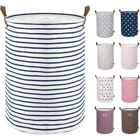 Fristående tvättkorg med lock, hopfällbar stor tvättkorg med dragsko