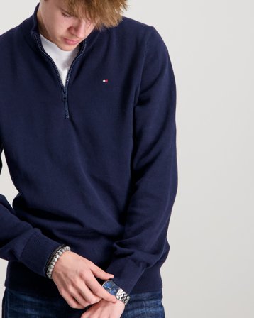 Tommy Hilfiger COTTON HALF ZIP SWEATER Blå Genser Gutt - Kids Brand Store