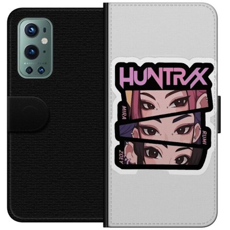 Yhteensopiva Lompakkokotelo OnePlus 9 Pro K-pop-inspiroitunut futuristinen tyttöryhmä neonvaloissa ja kosminen sci-fi-kohtaus