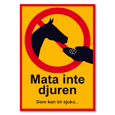 Ikke Mat Dyrene - Advarselsskilt - Flerfarget Skilt