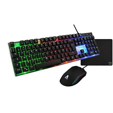 3 in 1 Gaming Combo - Bakgrundsbelyst gamingtangentbord och gamingmus + Musmatta - THE G-LAB - COMBO YTTRIUM