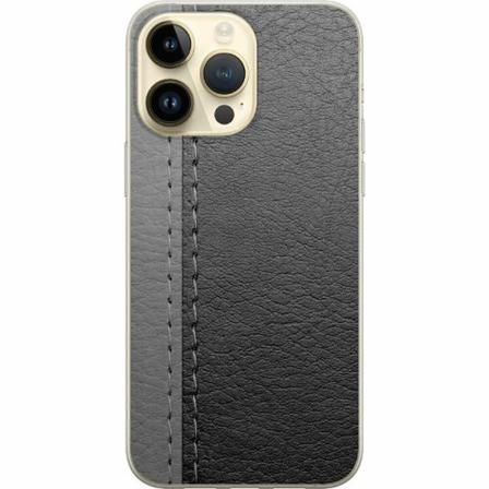 Apple Iphone 14 Pro Max Genomskinligt Skal Black & Grey Leathe