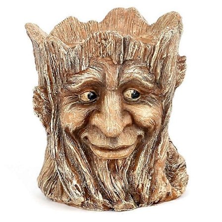 Resin Mann Blomsterpotte Hage Utendørs Imiteret Tre Gammel Mann Plantekasse Morsom Hjemmeinnredning Gave