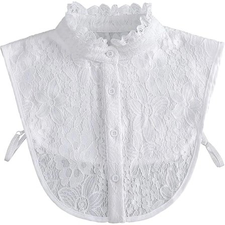 Falsk Krage Avtakbar Dickey Krage Bluse Halvgenser Blonde Falske Krager for Kvinner Jenter