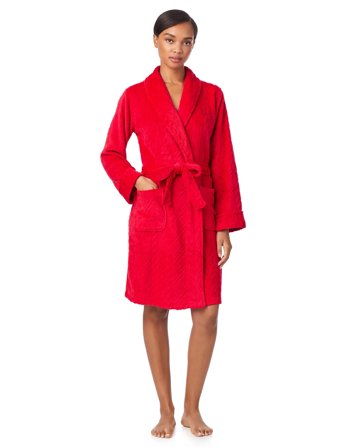 Lauren Ralph Lauren Homewear Lrl L/S Shawl Collar Short Robe - Red - S