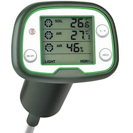 4-i-1 Digital Jordtermometer Jordtester Jordtermometer/Lys/Lufttemperatur/Luftfugtighed