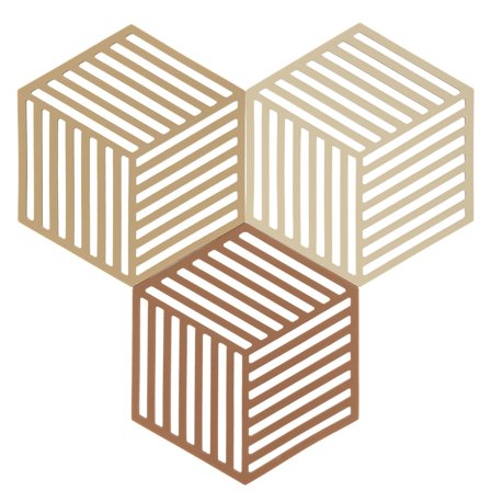 Zone Hexagon pannunalunen 3 kpl, khaki/hiekka