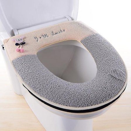 WC-istuimen pehmuste Talvi Lämmin Plussi Pehmuste Vetoketju Matto