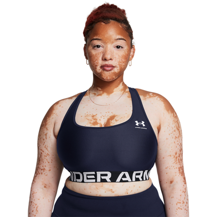 Under Armour HG Mid Branded Sport-BH Marinblå