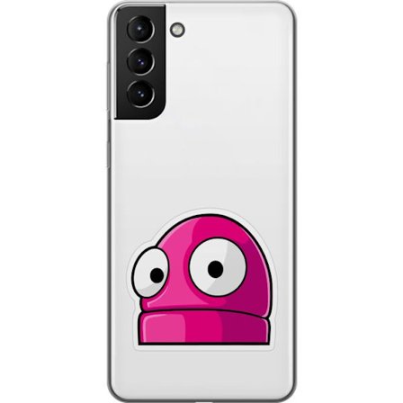 Kompatibel Mobilcover til Samsung Samsung Galaxy S21+ 5G Rosa tegneseriefigur med store øjne i legende og humoristisk stil