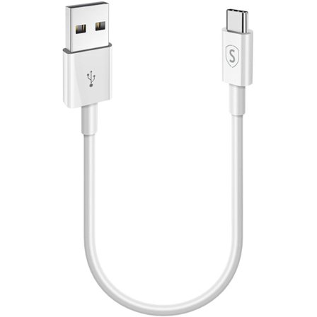 SiGN USB-C Kabel för Snabbladdning 2.4A, 0,25m - Vit