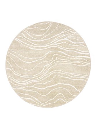Dywan Wewnętrzny I Zewnętrzny Możliwość Prania Mały Skagen - Beżowy Ø 150 W Stylu Skandynawskim