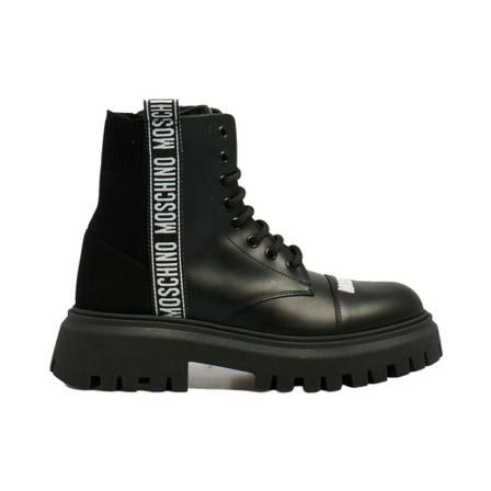 Moschino, Lace-up Boots Zwart, Dames, Maat:39 EU