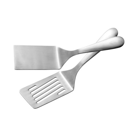 Metal spatelsæt, SUS304 rustfrit stål stegepande spatel med slids, hamburger flad top grillpande spatel, madlavningsspatel, 10-tommer