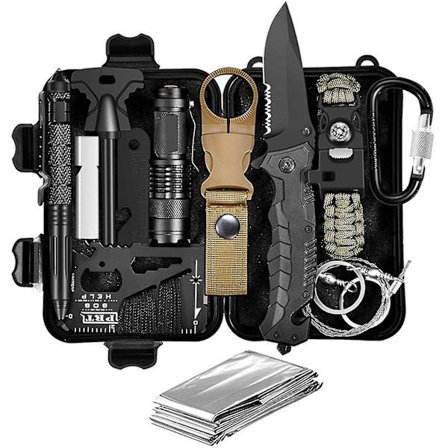 Smuk gave 11 i 1 camping overlevelsesæt gaver til mænd far mand overlevelsesudstyr og udstyr