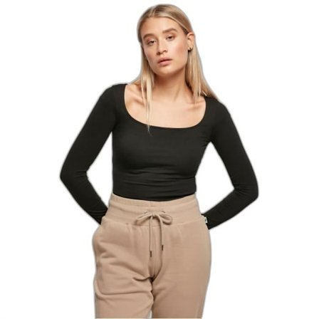Body med lange ærmer til kvinder Urban Classics Organic - sort - M Svart M