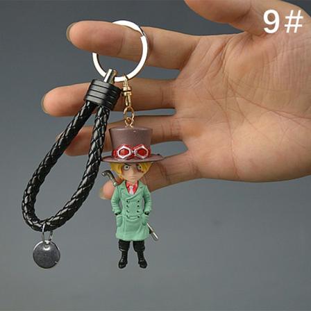 Action One Piece Keychain 3D PVC Luffy Zoro Sanji -figuurimalli Multicolor 9#