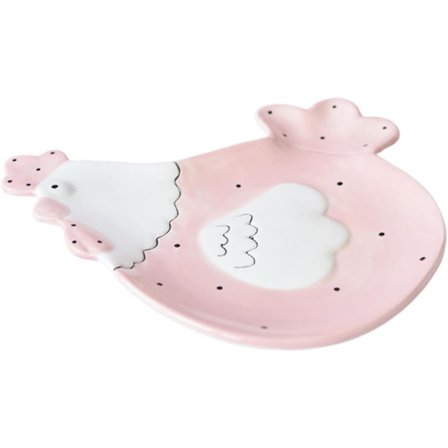 1 st Hen Plate Pall Fruktskålar Cartoon Hen Shape Bricka Hållbar Fruktskål Servering Mat Dessert Bricka Frukost Bricka Rosa Porslin