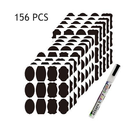 Tarralaput liitutaululla ja kynällä - 156 tarraa - 156 tarraa