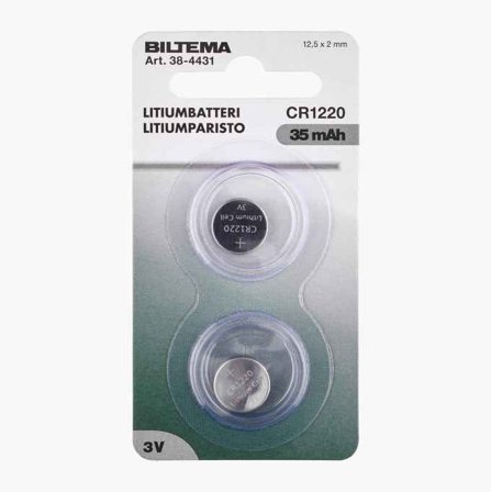 Biltema - CR1220 Litiumbatteri 2 stk.