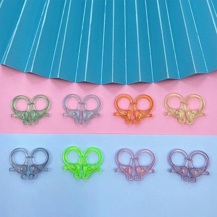 128 stk. Plast Hummerlås Klips Kroker Lanyard Karabinkroker for DIY Ryggsekk Nøkkelring Kjeder (128 stk. 25mm Klar Hummer Flerfarget)