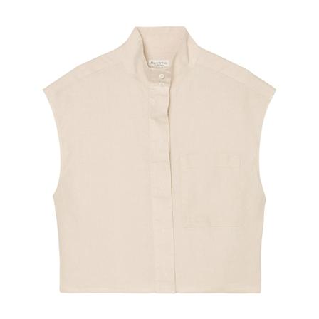 Marc O'Polo Cropped Bluse with a stand-up collar inbo, Dame