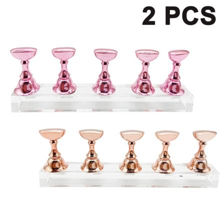 2 Sarjaa Akryyli Kynsi Taiteen Harjoittelujalustat Magneettiset Kynsivihjeiden Pidikkeet Koulutus Sormikynsien Näyttöjalustat DIY Kynsi Kristalli 