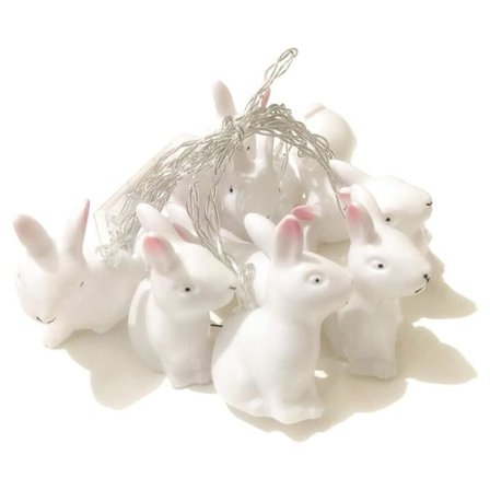 1,5 m påskhare ljusslinga 10 LED-lampor påskhare