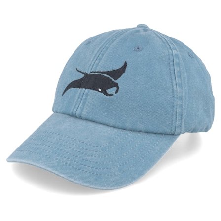 Wild Spirit - Blu unconstructed Cappellino - "Manta Ray Washed Denim Light Blue Dad Cap " @ Hatstore