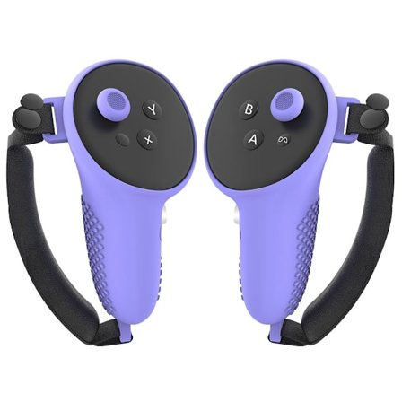 Meta Quest 3 Kontrollerbeskyttelse Silikonetui Håndstropp Lilla
