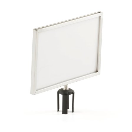 Skiltholder, børstet stål, A3 liggende